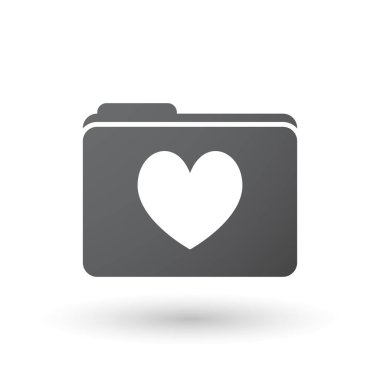 Kalp poker oyun kağıdı işareti ile izole klasör