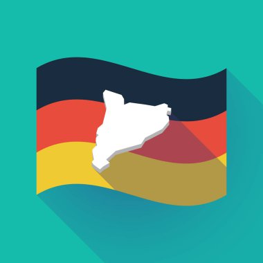 Uzun gölge Almanya bayrağı ile Catalonia Haritası