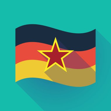 Uzun gölge Almanya bayrağı komünizm simgesinin kırmızı yıldızla