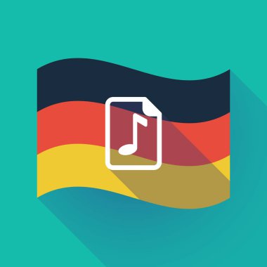 Uzun bir müzik puanı simgesiyle Almanya bayrağı gölge