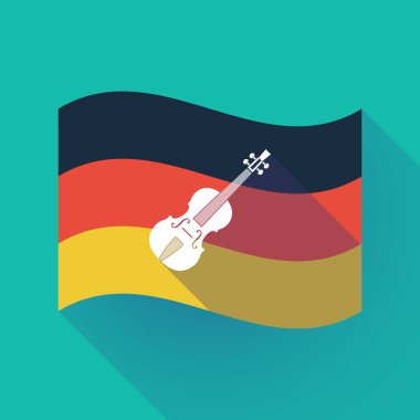 Uzun bir keman ile gölge Almanya bayrağı