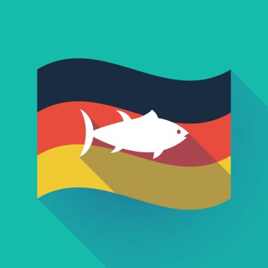 Uzun bir ton balığı ile shadow Almanya bayrağı