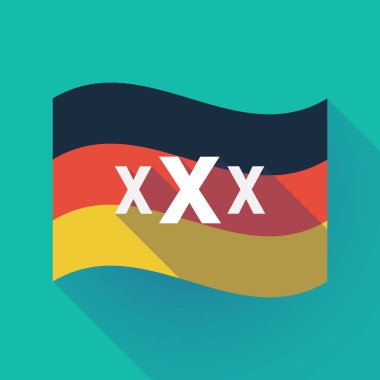 Uzun gölge Almanya bayrağı Xxx mektup simgesi içeren