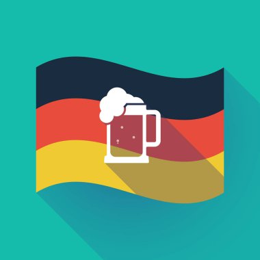 Uzun bir bira ile gölge Almanya bayrağı simgesi kavanoz