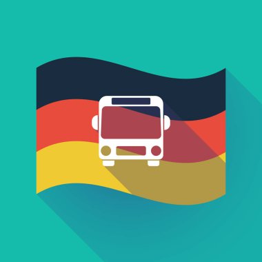 Uzun bir otobüs simgesi ile gölge Almanya bayrağı