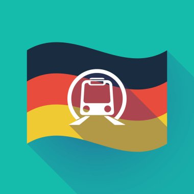 Uzun gölge Almanya bayrağı bir metro ile simge tren