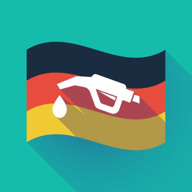 Uzun bir gaz hortumu simgesi ile gölge Almanya bayrağı