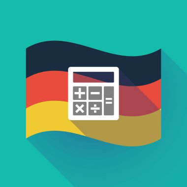 Uzun bir hesap makinesi ile gölge Almanya bayrağı