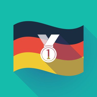 Uzun bir madalya ile gölge Almanya bayrağı