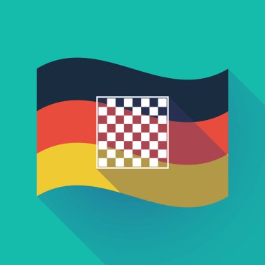 Uzun bir satranç tahtası ile gölge Almanya bayrağı