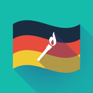 Uzun bir meşale simgesi ile gölge Almanya bayrağı