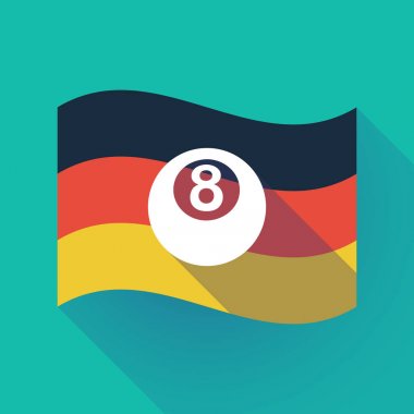 Uzun bir havuz topu ile gölge Almanya bayrağı