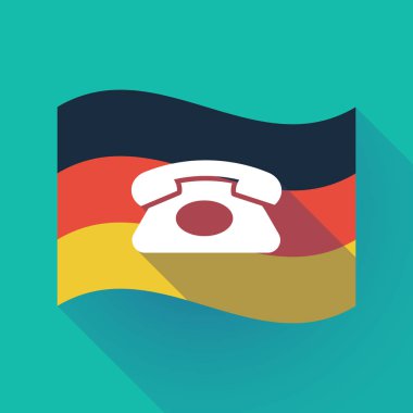 Uzun bir retro telefon işareti ile Almanya bayrağı gölge