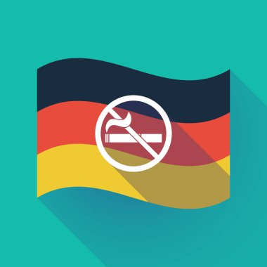 Uzun gölge Almanya bayrağı ile bir Sigara İçilmez işareti