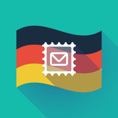 Uzun bir posta damgası işareti ile Almanya bayrağı gölge