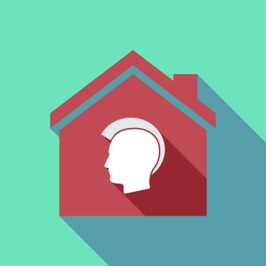 Uzun Gölge Evi ile bir erkek punk baş siluet