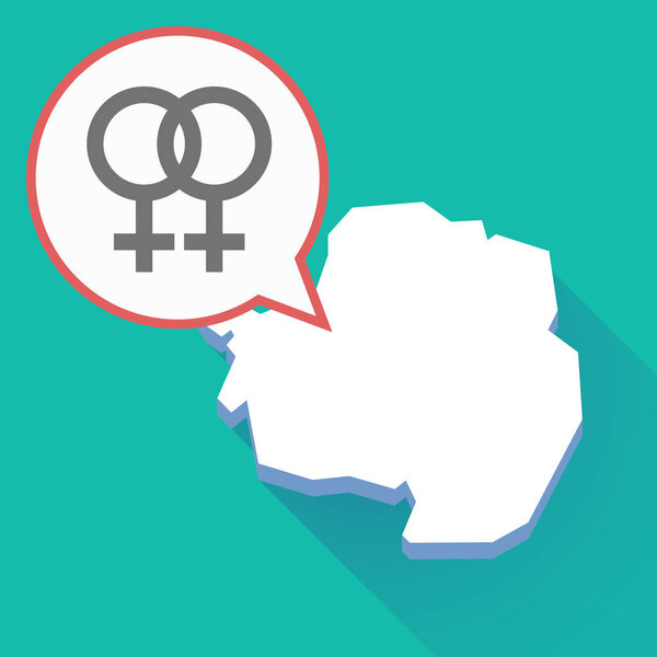 Карта Антарктиды с лесбийским знаком
