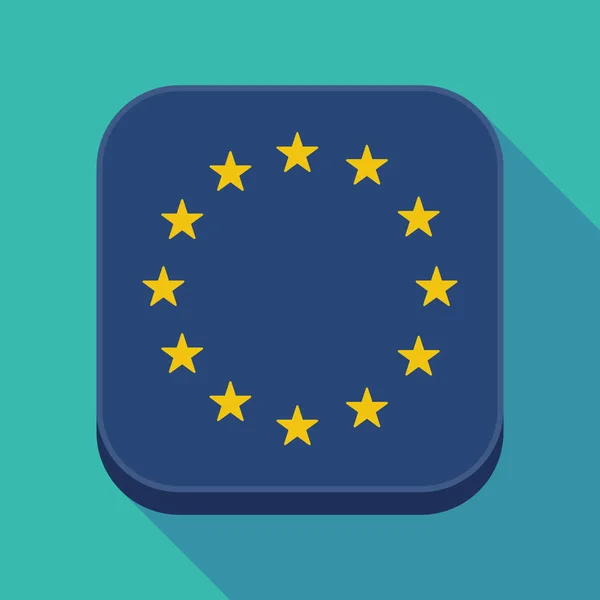 Μεγάλη σκιά ΕΕ τετράγωνο κουμπί — Διανυσματικό Αρχείο
