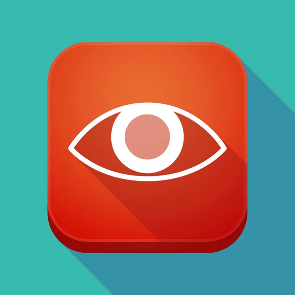 Long shadow app button with an eye — Stock Vector