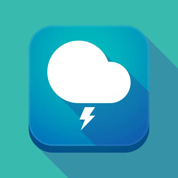 Langer Schatten App-Taste mit einer stürmischen Wolke — Stockvektor