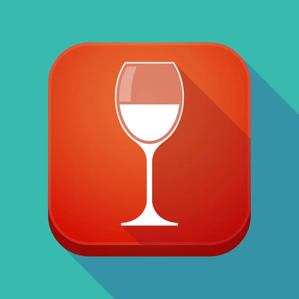 Långa skugga app-knappen med en bägare vin — Stock vektor
