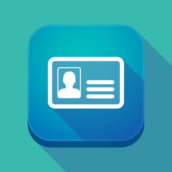 Botão de aplicativo de sombra longa com um cartão de identificação — Vetor de Stock