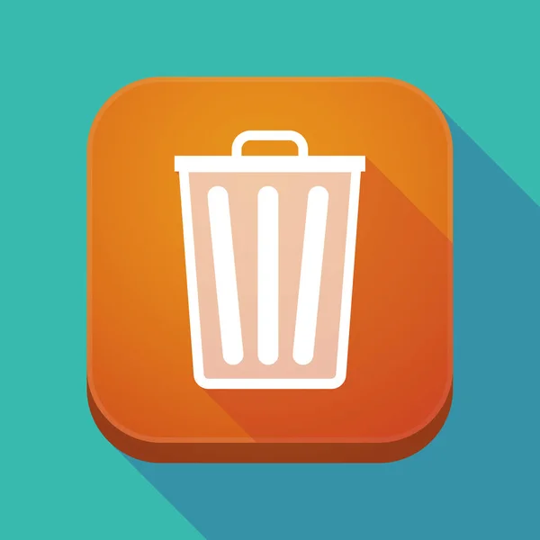 Long bouton de l'application ombre avec une poubelle — Image vectorielle