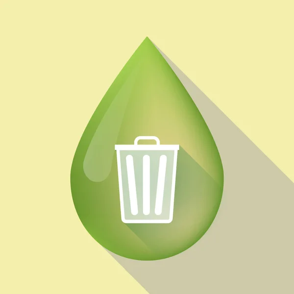 Longue goutte d'huile d'olive d'ombre avec une poubelle — Image vectorielle