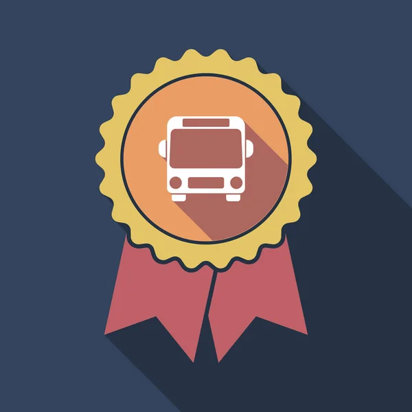 Distintivo ombra lunga con un'icona del bus — Vettoriale Stock
