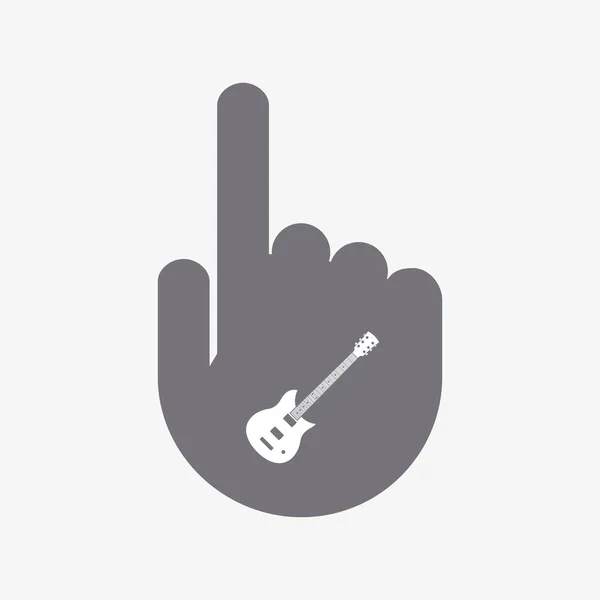 Απομονωμένη αγγίζοντας το χέρι με μια ηλεκτρική κιθάρα — Διανυσματικό Αρχείο