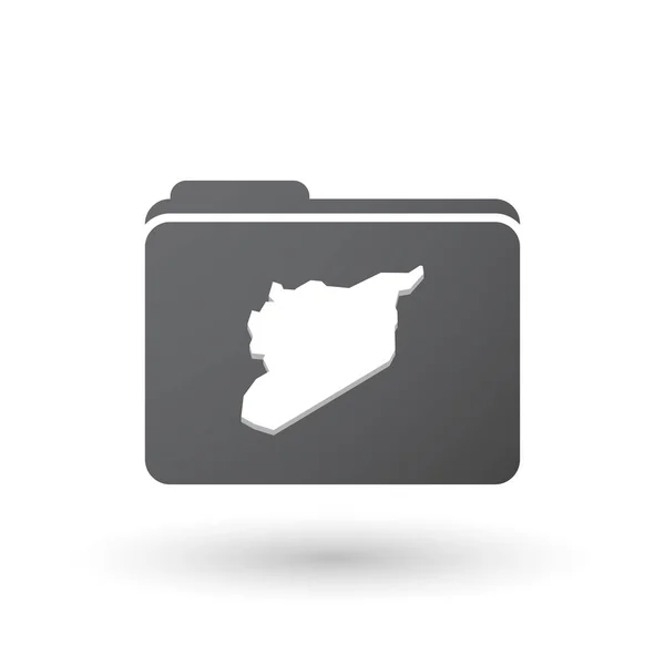 Folder terisolasi dengan peta Suriah - Stok Vektor