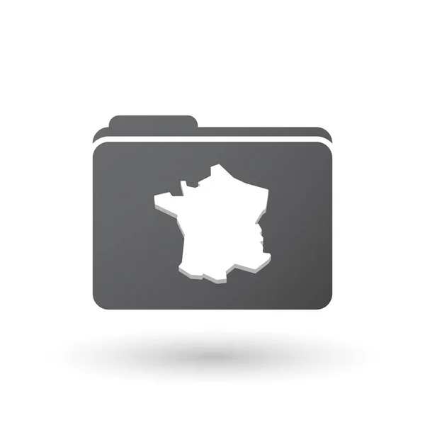 Dossier isolé avec la carte de La France — Image vectorielle