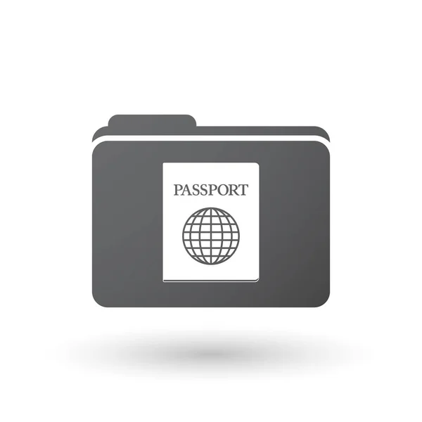 Cartella isolata con passaporto — Vettoriale Stock