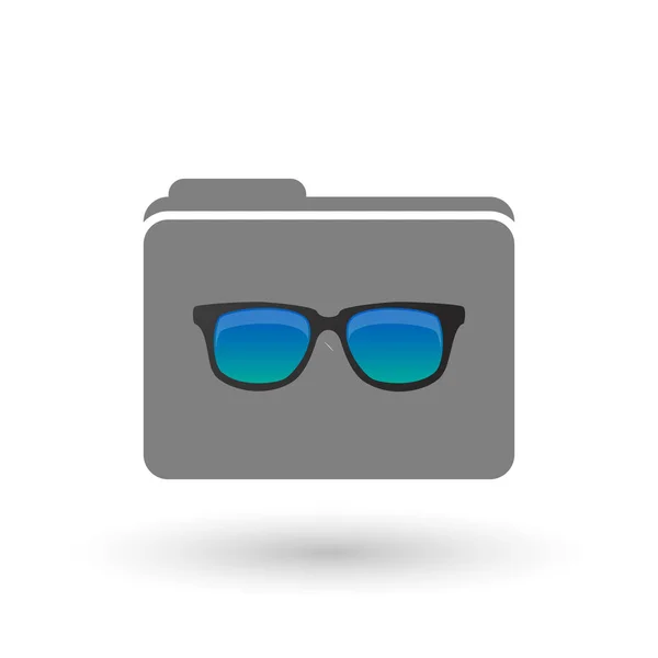 Isolated folder with  a sunglasses icon — Stock Vector