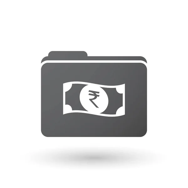 Isolerad mapp med en rupie bank anteckningsikon — Stock vektor