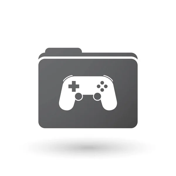 Isolated folder with  a game pad — Stock Vector