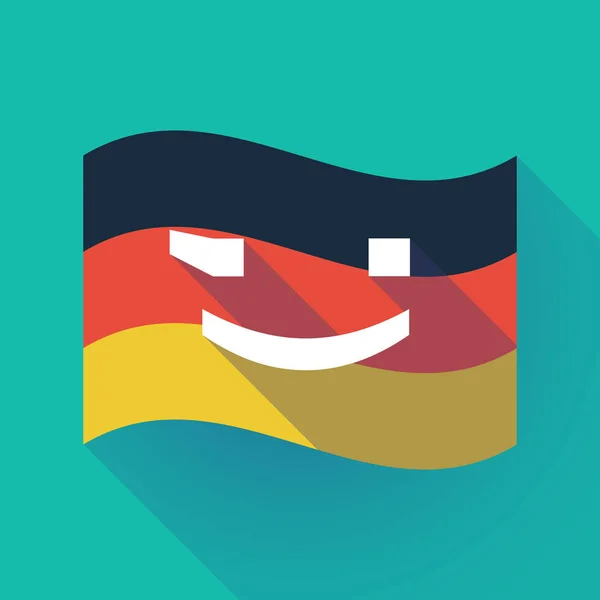 Длинный теневой флаг Германии с подмигивающим смайликом — стоковый вектор