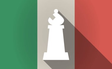 Uzun bir fil satranç rakam ile gölge İtalya bayrağı