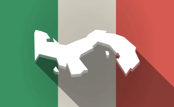 Bandiera lunga Italia ombra con mappa Panama — Vettoriale Stock