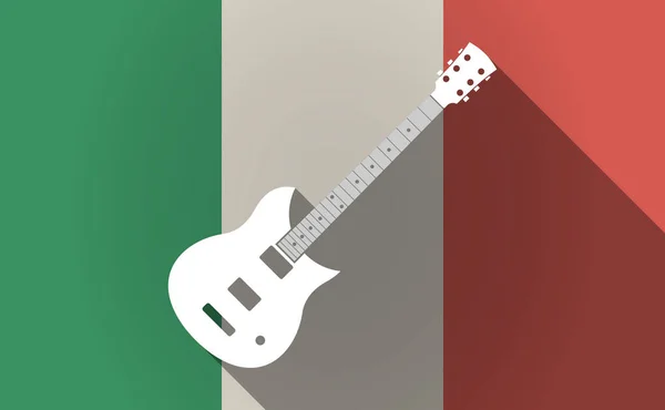 Langer Schatten Italien Flagge mit einer E-Gitarre — Stockvektor