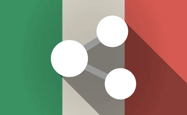 Флаг Италии с длинным теневым знаком — стоковый вектор