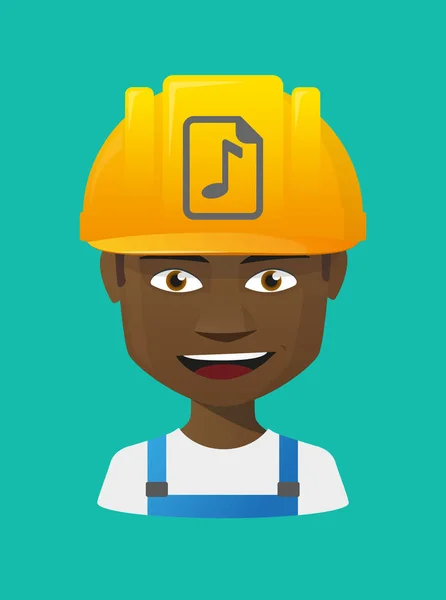 Worker avatar with  a music score icon — Stock Vector