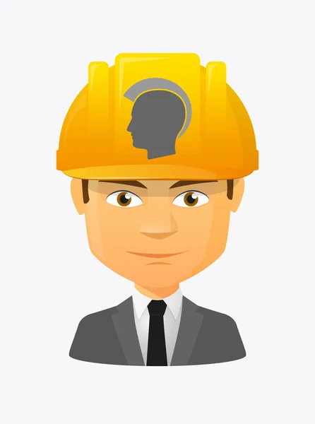 Worker avatar with  a male punk head silhouette — Stock Vector