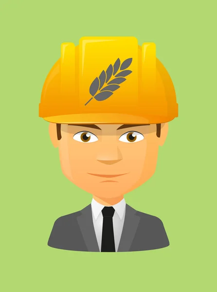 Avatar trabajador con un icono de la planta de trigo — Archivo Imágenes Vectoriales