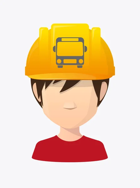 Arbeiter-Avatar mit einem Bus-Symbol — Stockvektor