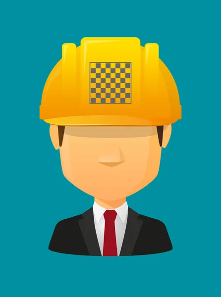 Worker avatar with  a chess board — Stock Vector
