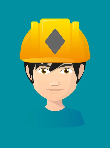 Avatar de trabajador con el cartel de cartas de poker de diamantes — Vector de stock