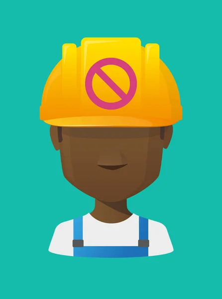 Werknemer avatar met een verboden teken — Stockvector