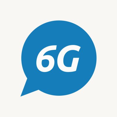 6g metinle izole konuşma balonu