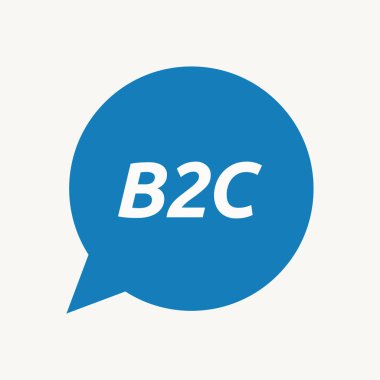 B2c metinle izole konuşma balonu